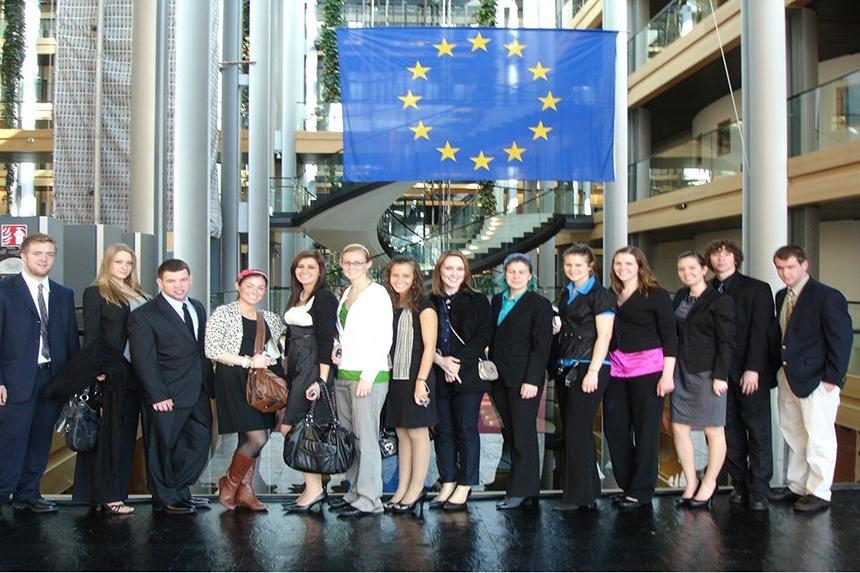 A group of students at Mercedes Benz